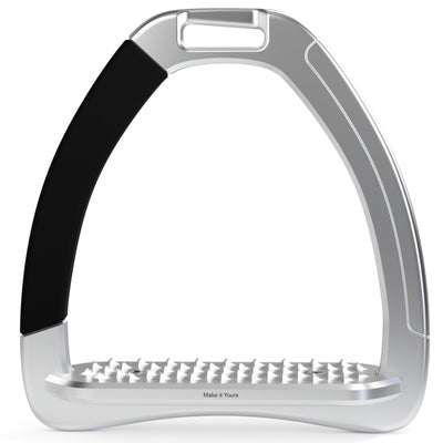 Engraving "Make it Yours" on the safety stirrups Ophena S Black