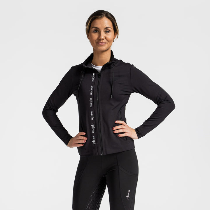 Women's Full-Zip Active Riding Top - Black | Ophena