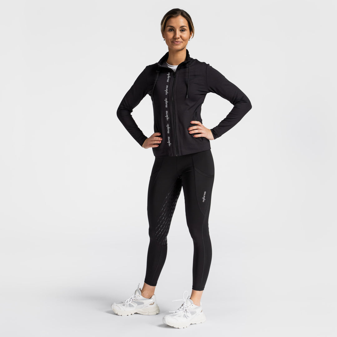 Women's Full-Zip Active Riding Top - Black | Ophena