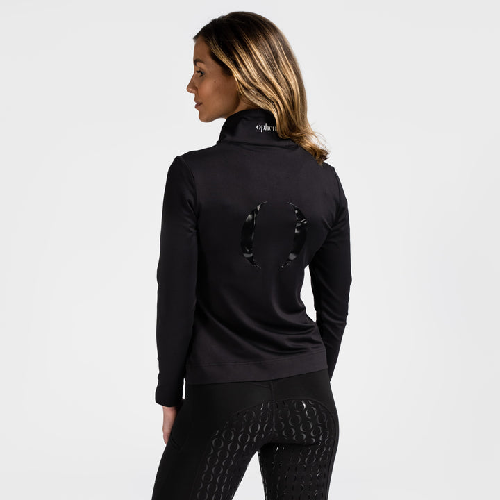 Women's Full-Zip Active Riding Top - Black | Ophena
