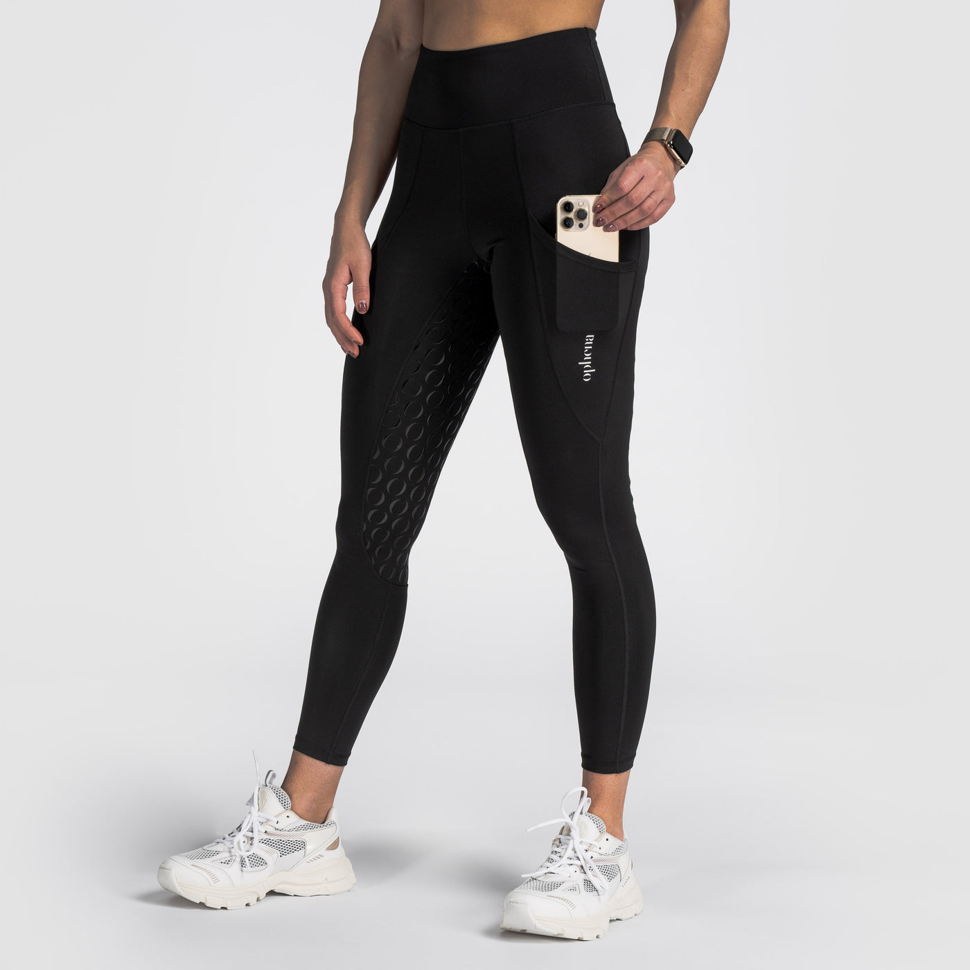 EQUITHÈME Riding Legging Tea Pull-On Silicon Knee Pads Black/Jeans -  Agradi.com