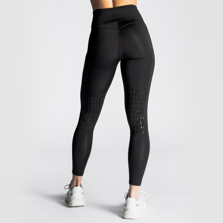 High waist riding tights. Half seat. Black. Women | Ophena