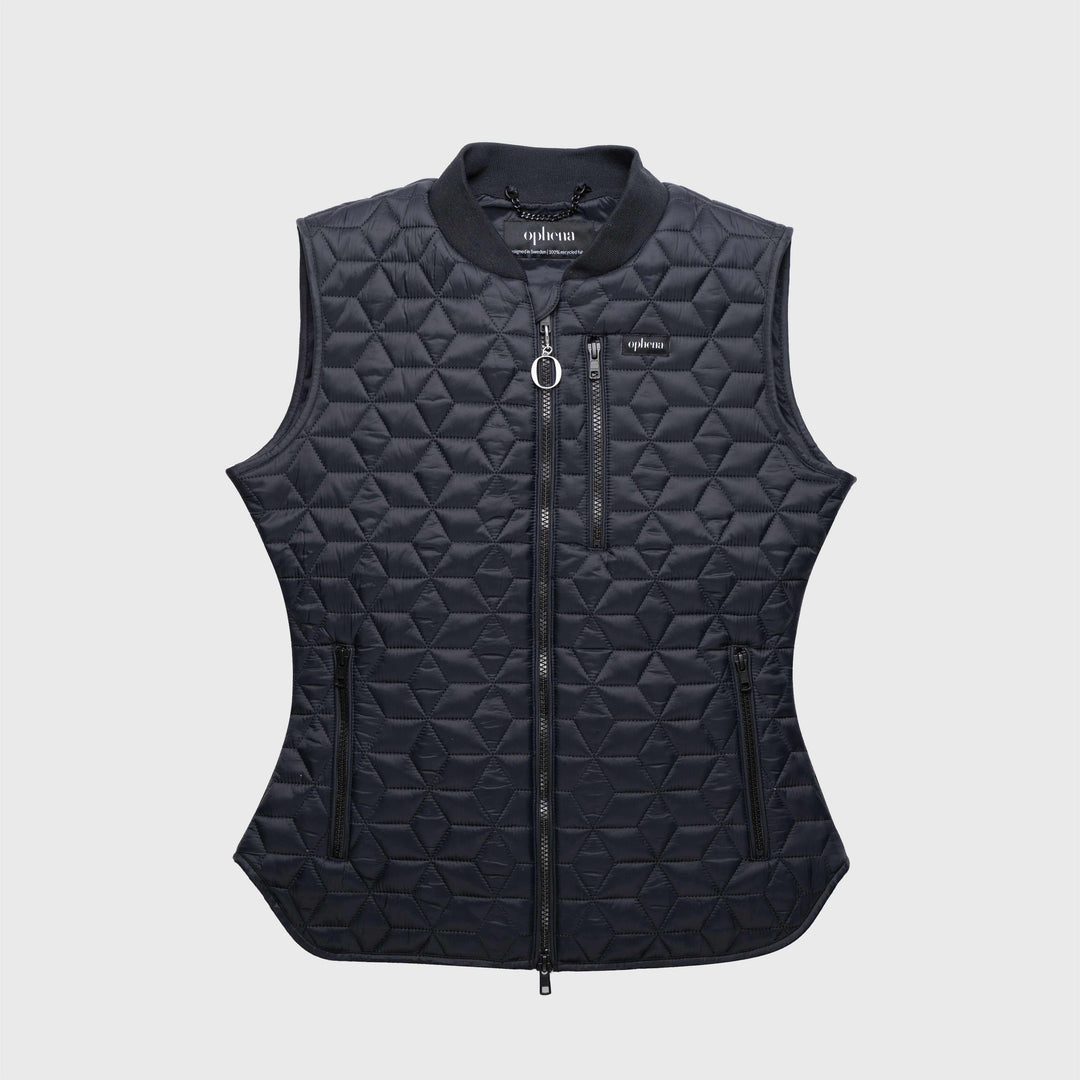 Gilet Matelassé Woolrich Femme – Taille L, Noir, Doudoune Sans Manches équestre